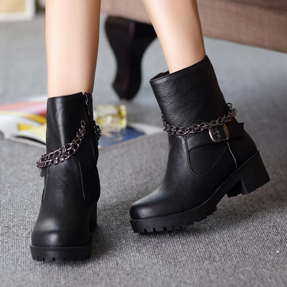 Square Heels Fashion Best Quality Martin Boots