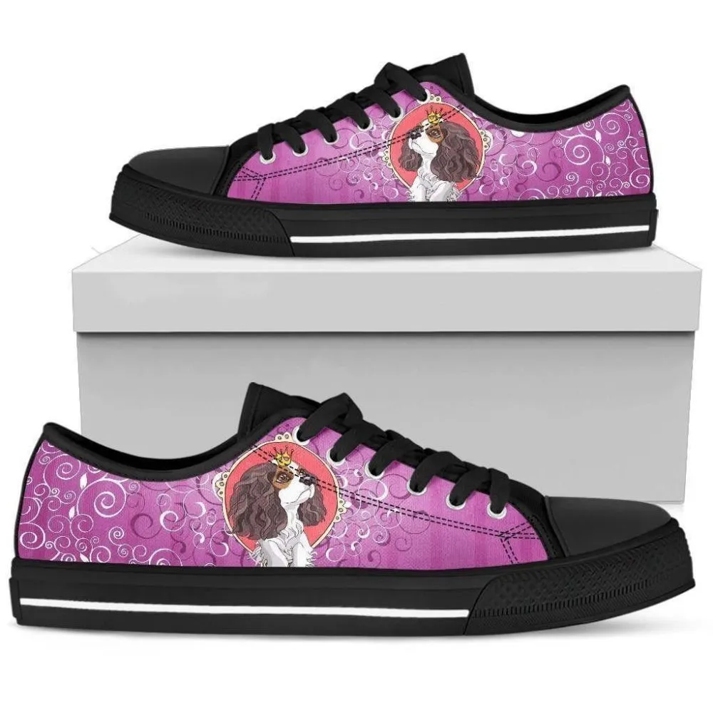 Stylish Cocker Spaniel Queen Women S Low Top Shoe, Dog Printed Shoes, Canvas Shoes For Men, Women