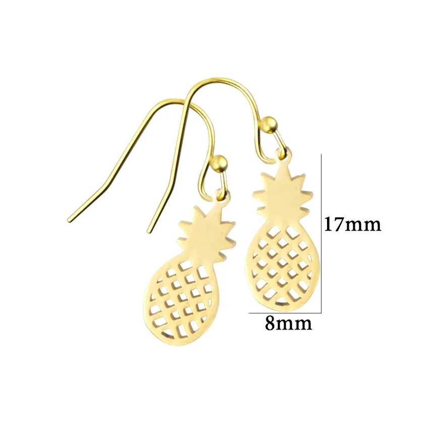 Summer Style Pineapple Earrings Silver Color Small