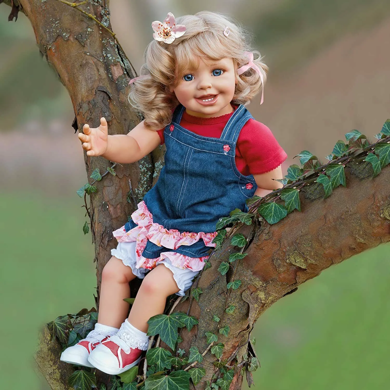 The Ashton - Drake Galleries "Lea And The Summer" Lifelike Child Doll So Truly Real® Poseable Dolls Handcrafted of RealTouch® Vinyl by Acclaimed Artist Monika Gerdes 24-inches