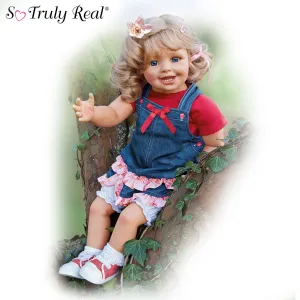 The Ashton - Drake Galleries "Lea And The Summer" Lifelike Child Doll So Truly Real® Poseable Dolls Handcrafted of RealTouch® Vinyl by Acclaimed Artist Monika Gerdes 24-inches