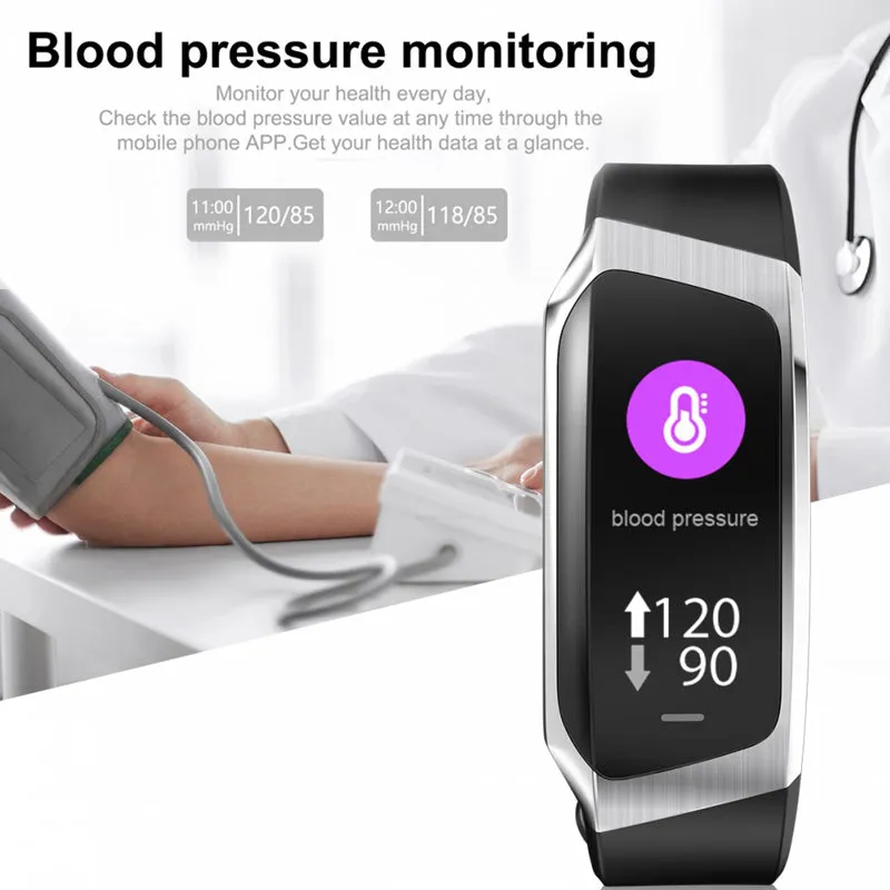 Tonbux E18 Smart Band with Fitness Tracker, Blood Pressure & Heart Rate Monitor